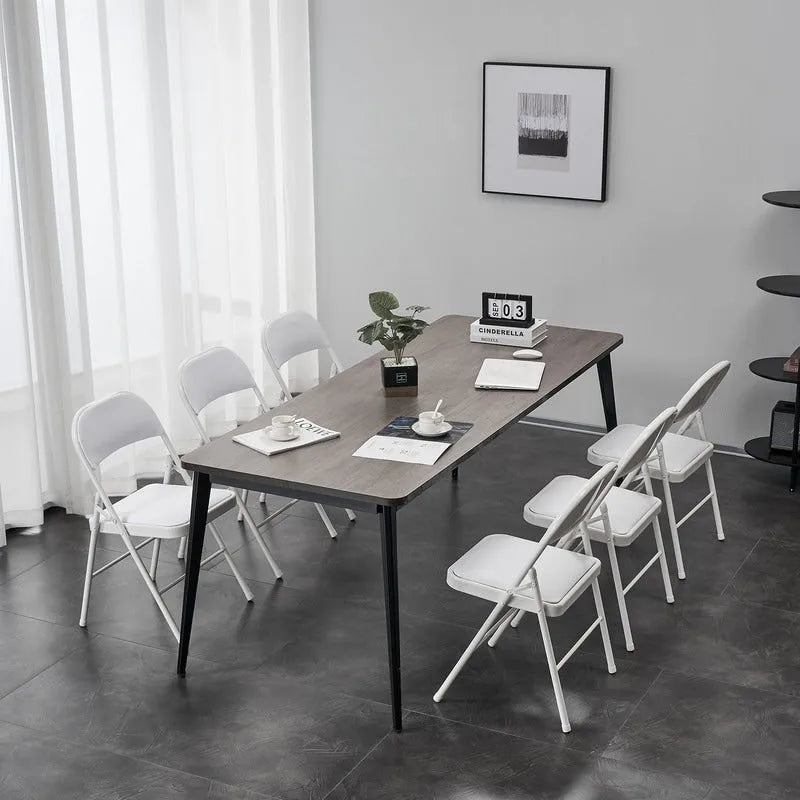 Chaises élégantes pliables en fer et PVC blanc pour congrès et expositions