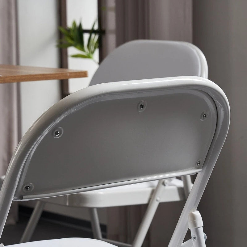 Chaises élégantes pliables en fer et PVC blanc pour congrès et expositions