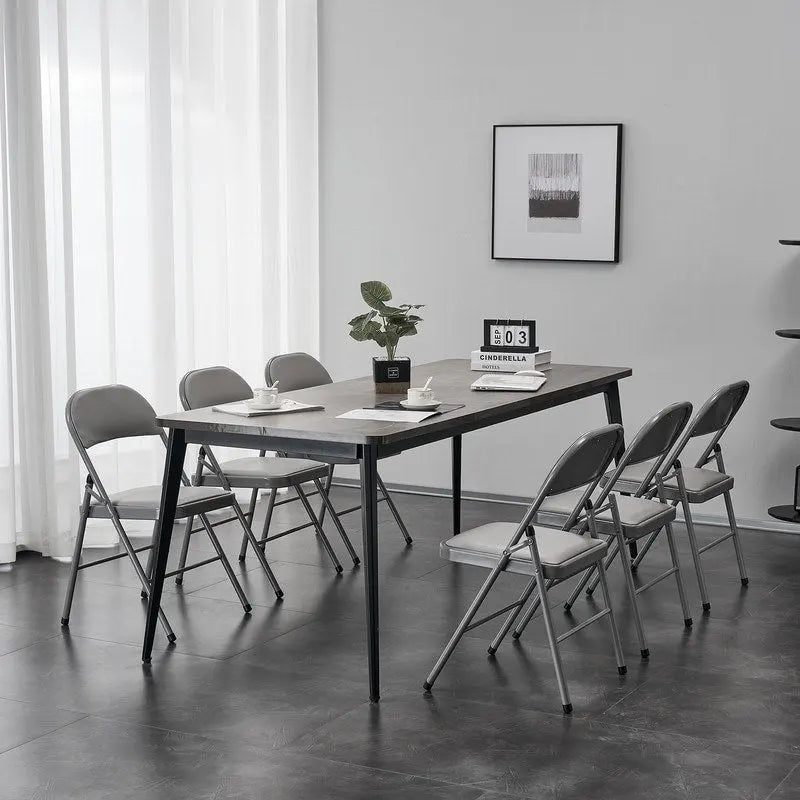 Chaises élégantes pliables en fer et PVC blanc pour congrès et expositions