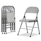 Chaises élégantes pliables en fer et PVC blanc pour congrès et expositions