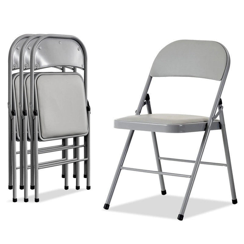 Chaises élégantes pliables en fer et PVC blanc pour congrès et expositions