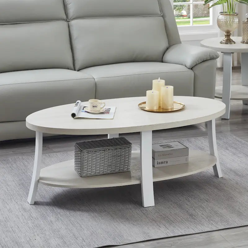 Table basse ovale contemporaine en bois Anze de Roundhill Furniture