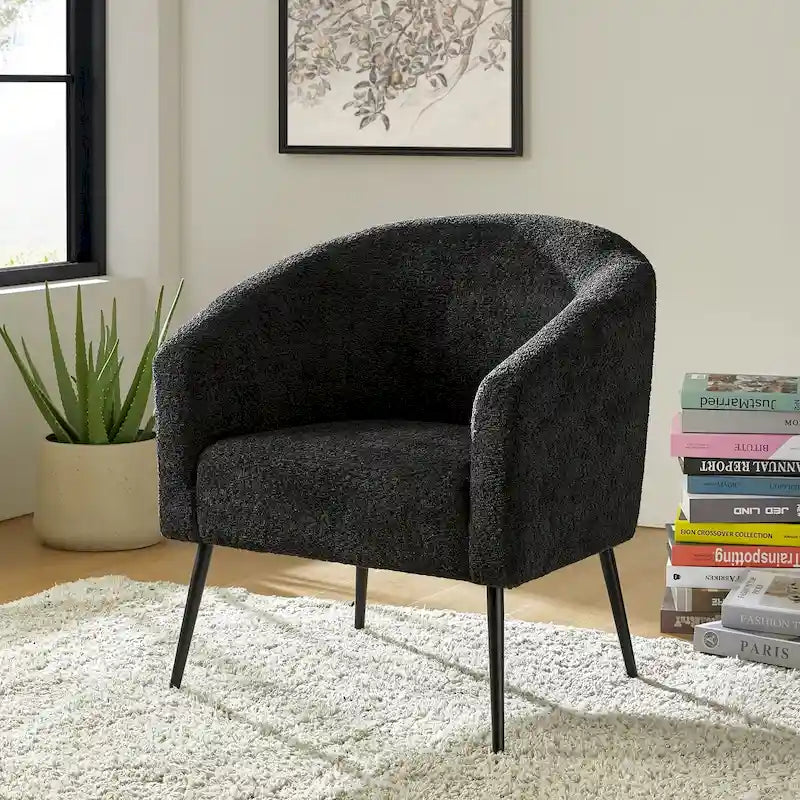 Fauteuil Hal Modern Boucle avec pieds en métal par HULALA HOME