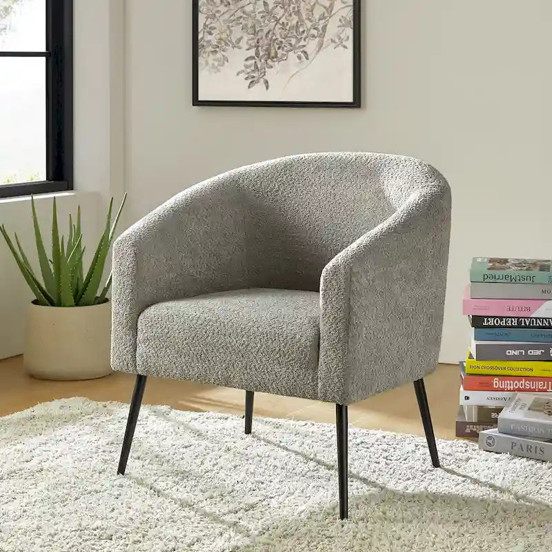 Fauteuil Hal Modern Boucle avec pieds en métal par HULALA HOME