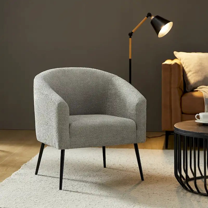 Fauteuil Hal Modern Boucle avec pieds en métal par HULALA HOME