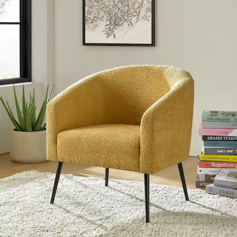 Fauteuil Hal Modern Boucle avec pieds en métal par HULALA HOME
