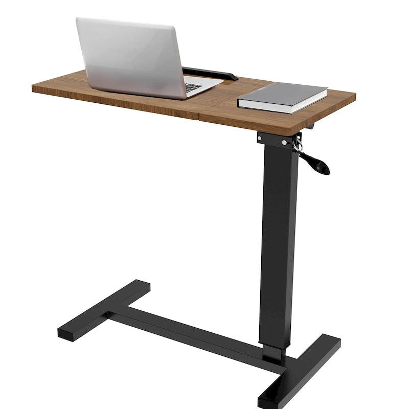 Table de lit réglable en hauteur, support pour ordinateur portable, inclinable, avec 4 roulettes