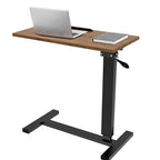 Table de lit réglable en hauteur, support pour ordinateur portable, inclinable, avec 4 roulettes