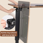 Table de lit réglable en hauteur, support pour ordinateur portable, inclinable, avec 4 roulettes