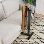 Table de lit réglable en hauteur, support pour ordinateur portable, inclinable, avec 4 roulettes