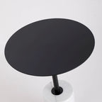 Table d'appoint ronde avec base en marbre, table de chevet circulaire pour salon ou chambre à coucher
