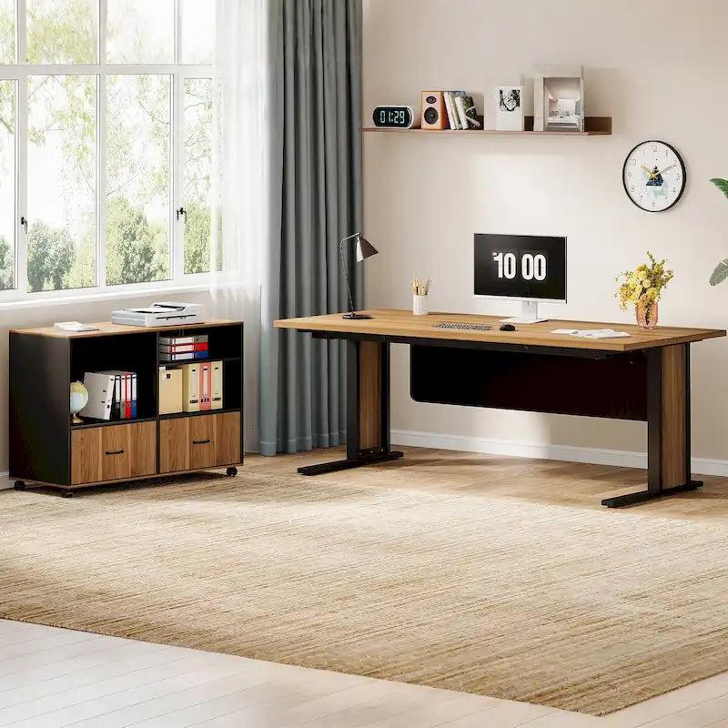 Bureau d'angle de direction 63 et ensemble de classeur mobile pour bureau à domicile