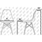 Ensemble de 2 chaises Eiffel design en plastique, pieds en bois massif, style rétro, coque moulée, idéales pour la salle à manger, l'hôtel, la cuisine ou la chambre.