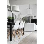 Ensemble de 2 chaises Eiffel design en plastique, pieds en bois massif, style rétro, coque moulée, idéales pour la salle à manger, l'hôtel, la cuisine ou la chambre.