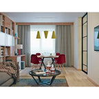 Ensemble de 2 chaises Eiffel design en plastique, pieds en bois massif, style rétro, coque moulée, idéales pour la salle à manger, l'hôtel, la cuisine ou la chambre.