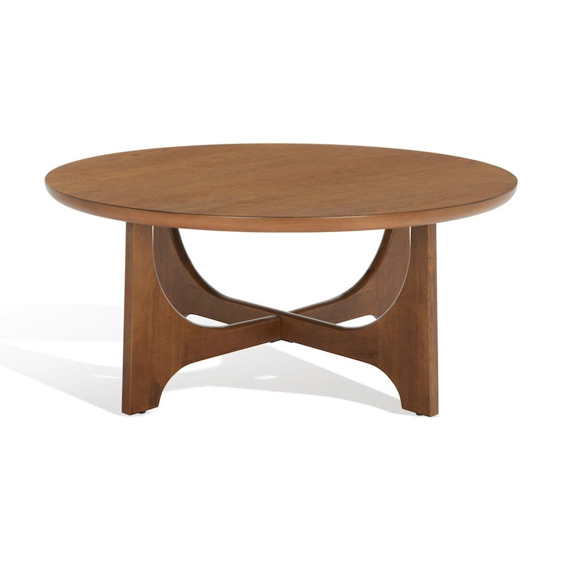 Table basse ronde en bois Cveta de SAFAVIEH Couture - 101,6 cm L x 101,6 cm P x 45,7 cm H