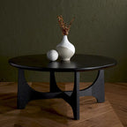 Table basse ronde en bois Cveta de SAFAVIEH Couture - 101,6 cm L x 101,6 cm P x 45,7 cm H