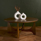 Table basse ronde en bois Cveta de SAFAVIEH Couture - 101,6 cm L x 101,6 cm P x 45,7 cm H