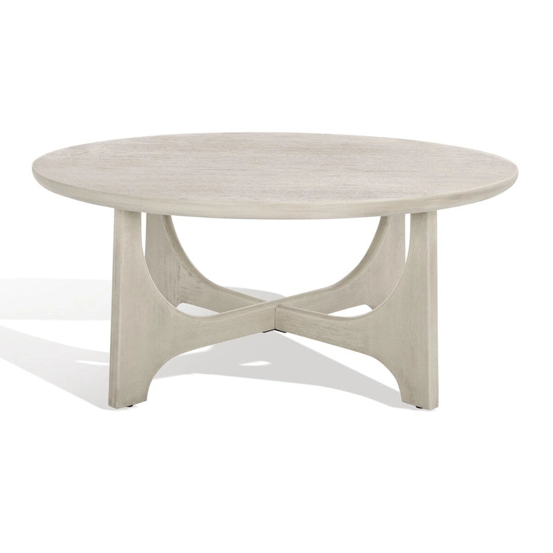 Table basse ronde en bois Cveta de SAFAVIEH Couture - 101,6 cm L x 101,6 cm P x 45,7 cm H