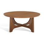 Table basse ronde en bois Cveta de SAFAVIEH Couture - 101,6 cm L x 101,6 cm P x 45,7 cm H