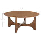 Table basse ronde en bois Cveta de SAFAVIEH Couture - 101,6 cm L x 101,6 cm P x 45,7 cm H