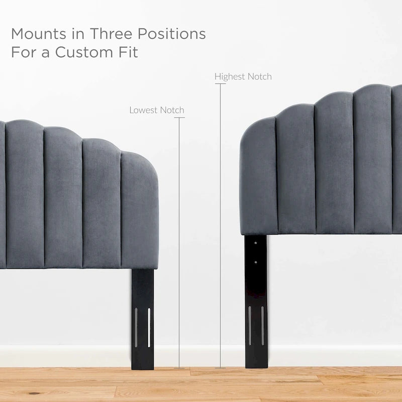 Tête de lit double en velours haute performance Véronique