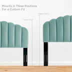 Tête de lit double en velours haute performance Véronique