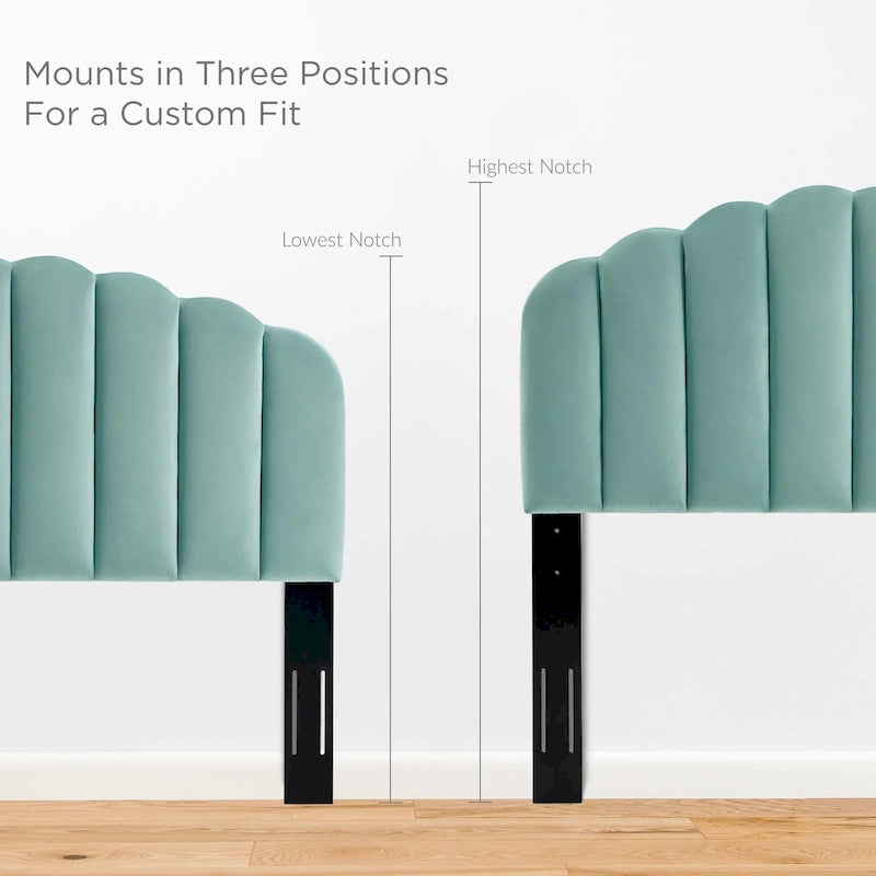 Tête de lit double en velours haute performance Véronique