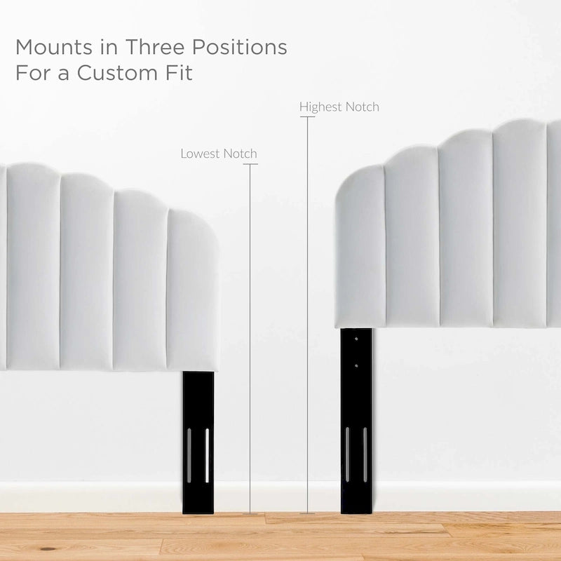 Tête de lit double en velours haute performance Véronique