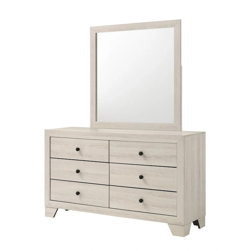 Ensemble de chambre à coucher Annis 3 pièces blanc avec plateforme