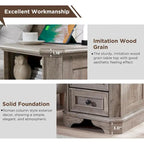 Table de chevet style ferme 18 pouces avec station de recharge, table d'appoint, table de chevet