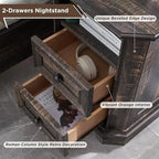 Table de chevet style ferme 18 pouces avec station de recharge, table d'appoint, table de chevet