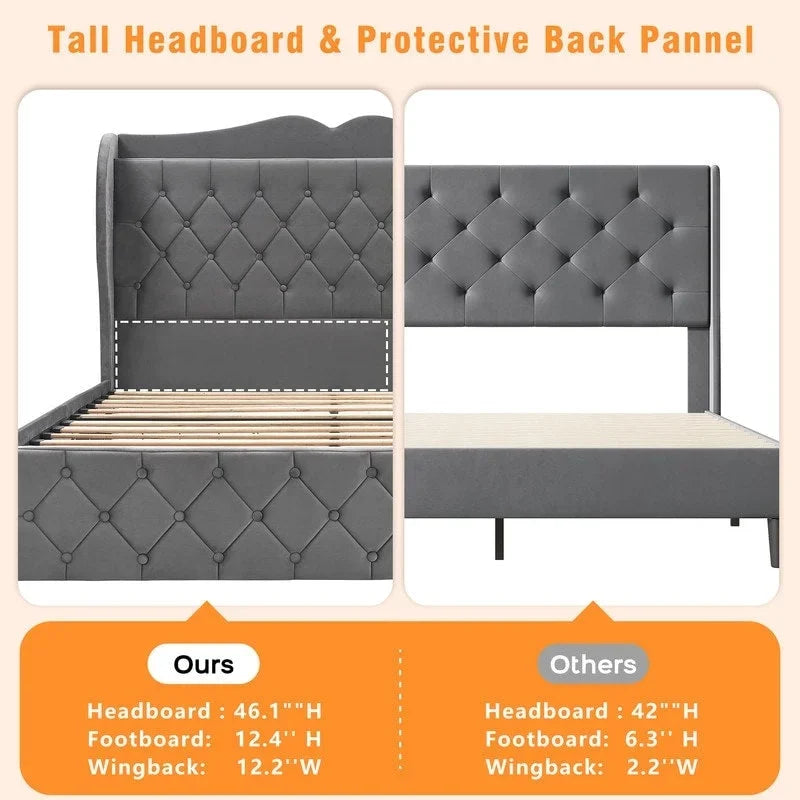 Cadre de lit Queen avec 4 tiroirs