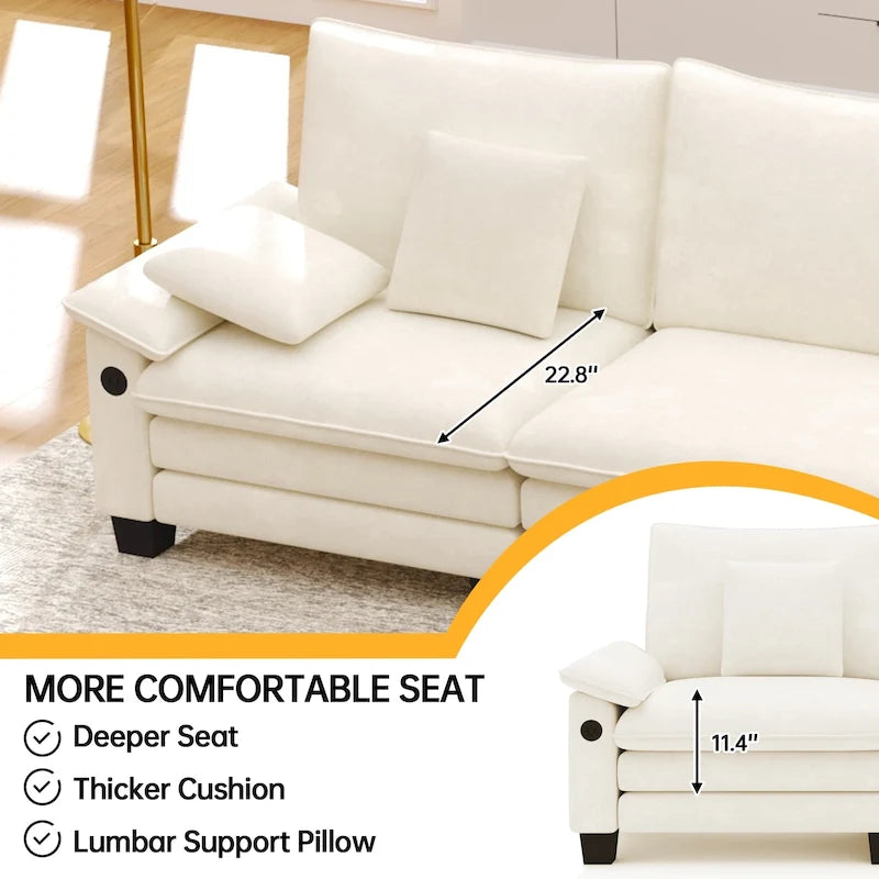 Ensemble de meubles de salon, canapé d'angle modulable avec pouf, canapé convertible