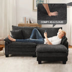 Ensemble de meubles de salon, canapé d'angle modulable avec pouf, canapé convertible