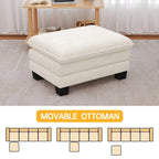 Ensemble de meubles de salon, canapé d'angle modulable avec pouf, canapé convertible