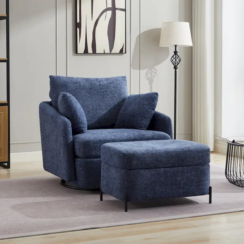 Fauteuil pivotant rembourré de 40,6 cm de large avec coussins