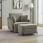 40.6 W Upholstered Swivel Accent Sofa Chair With Pillows
