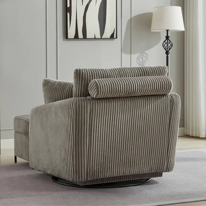 Fauteuil pivotant rembourré de 40,6 cm de large avec coussins