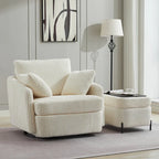 Fauteuil pivotant rembourré de 40,6 cm de large avec coussins