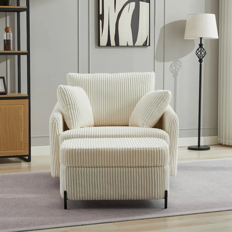 Fauteuil pivotant rembourré de 40,6 cm de large avec coussins