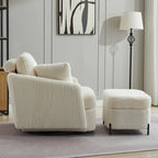 Fauteuil pivotant rembourré de 40,6 cm de large avec coussins