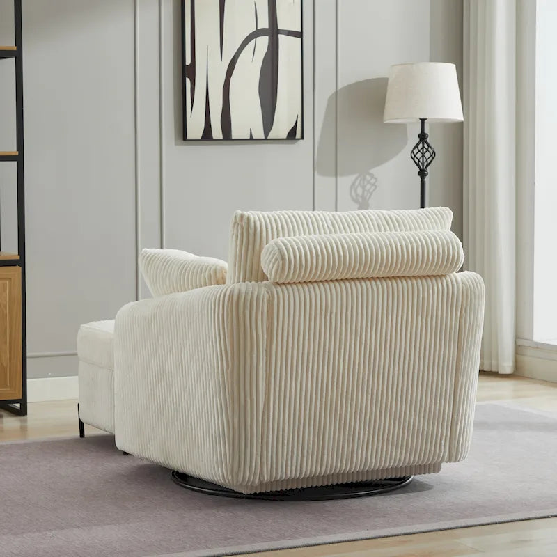 Fauteuil pivotant rembourré de 40,6 cm de large avec coussins