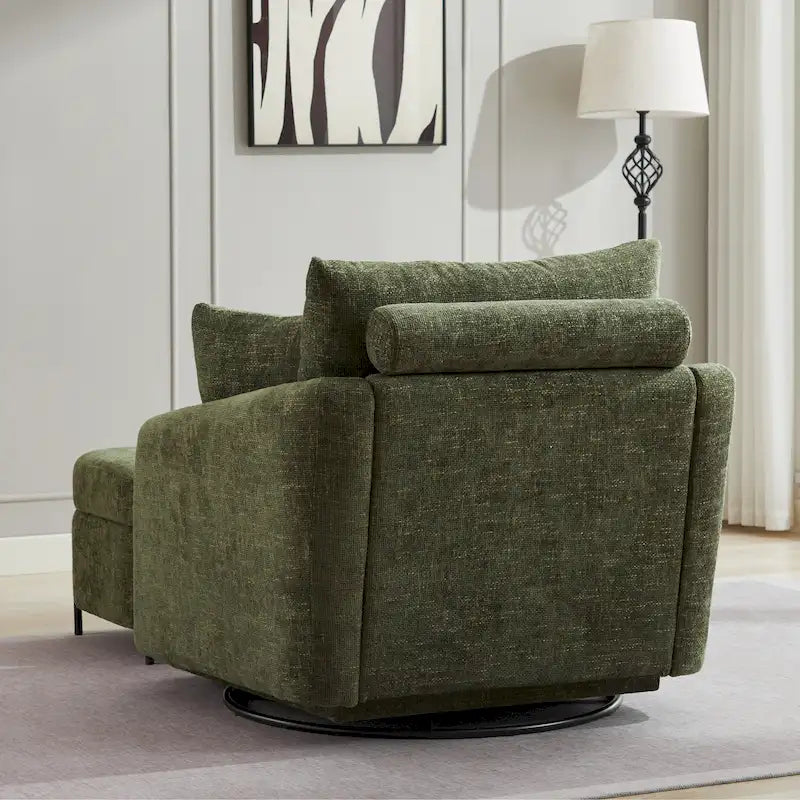 Fauteuil pivotant rembourré de 40,6 cm de large avec coussins