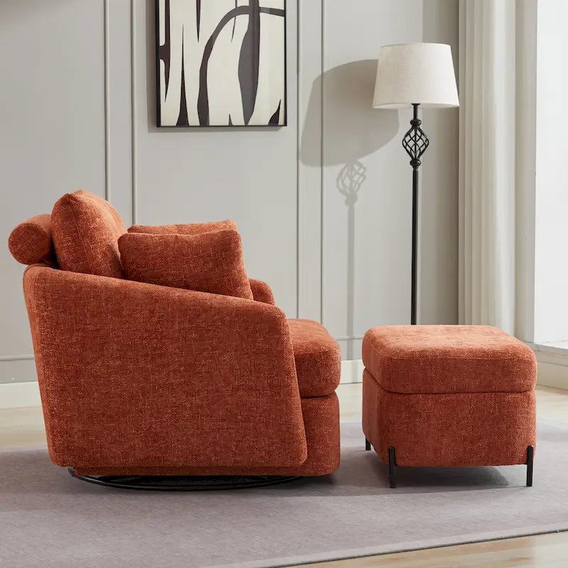 Fauteuil pivotant rembourré de 40,6 cm de large avec coussins