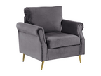Fauteuil d'appoint en velours gris - dlz1766584047315