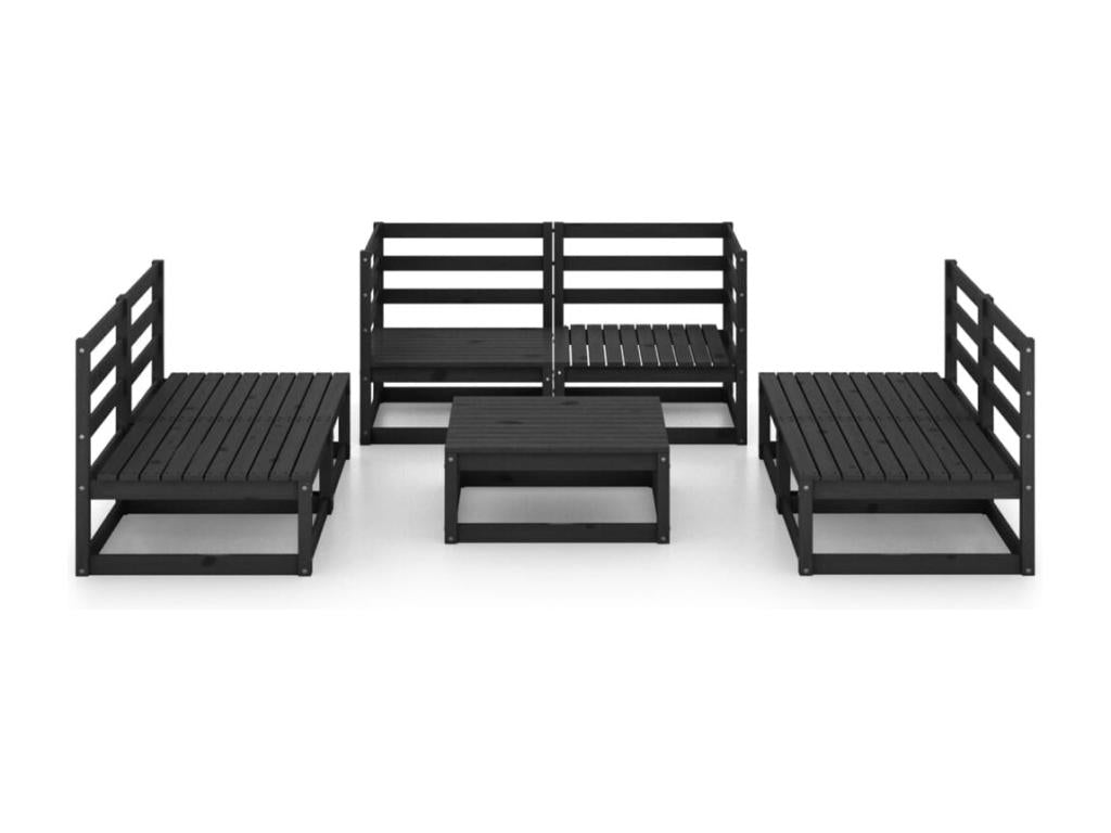 Ensemble de mobilier de jardin en pin noir - dlz1766583952526