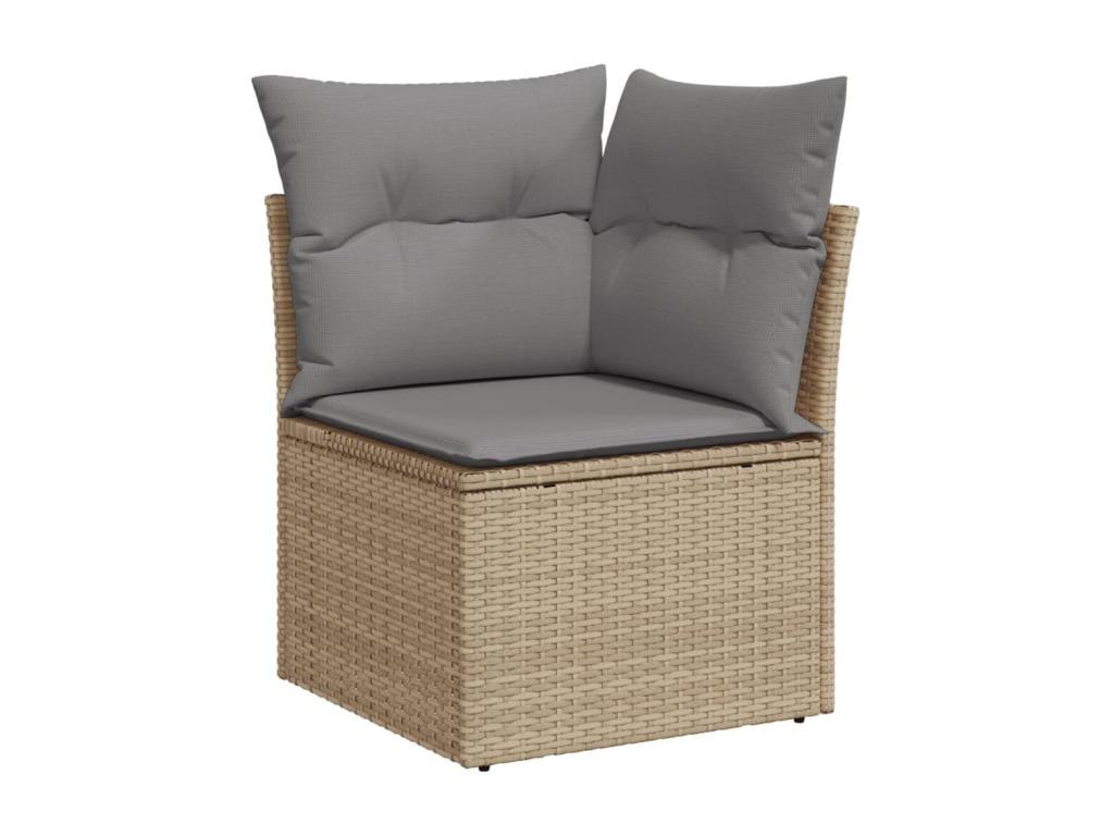 Ensemble de mobilier de jardin en résine tressée beige - dlz1766584082166