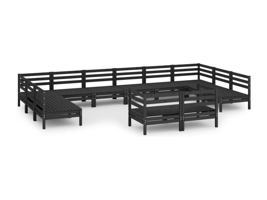 Ensemble de mobilier de jardin en pin noir - dlz1766583987984
