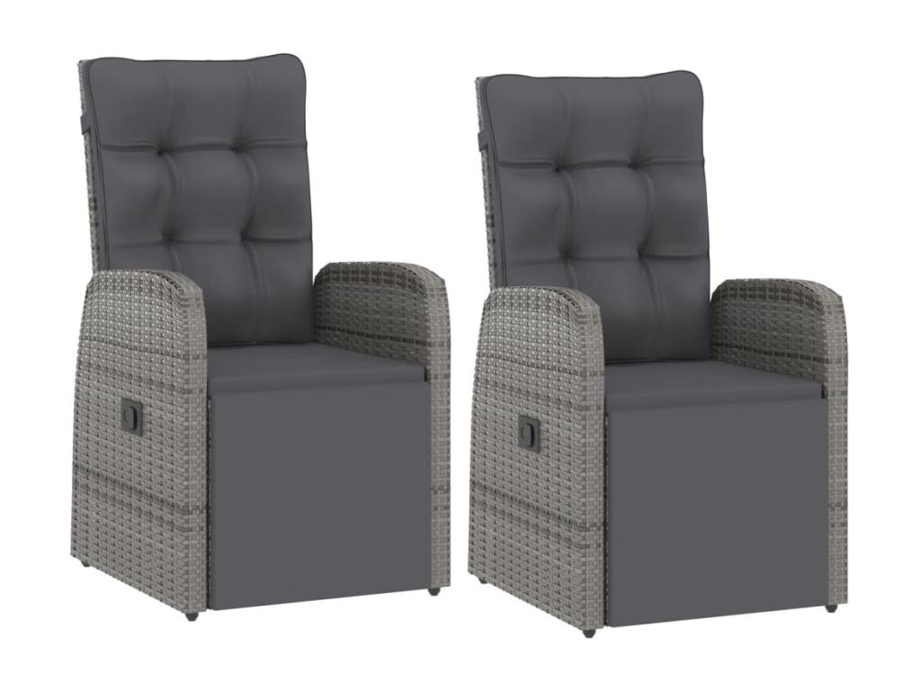 Ensemble de mobilier de jardin en résine tressée grise - dlz1766583715583